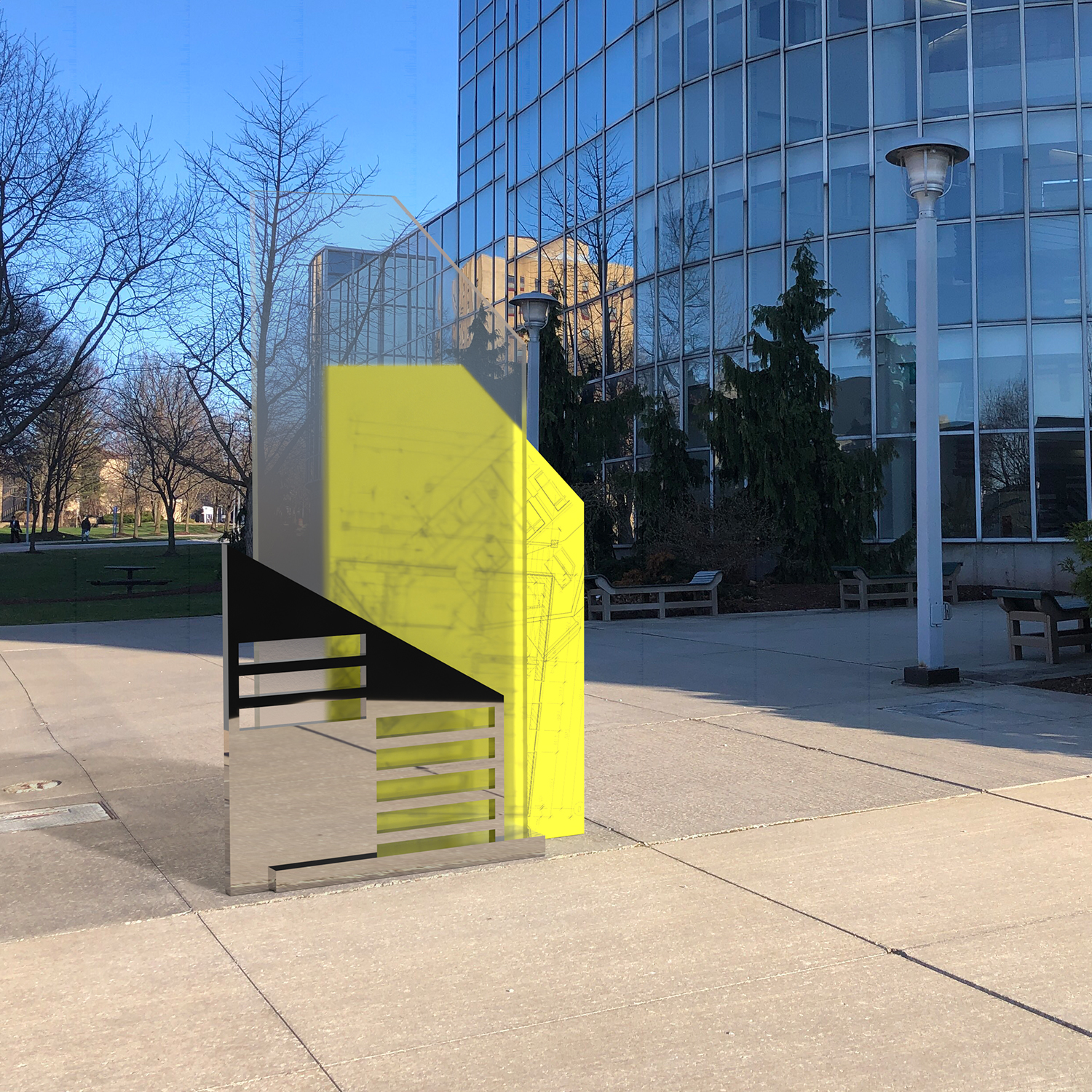 Goodyear Polymer Center street kiosk back